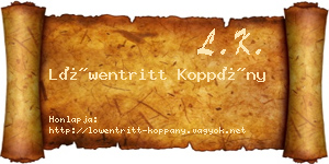 Löwentritt Koppány névjegykártya