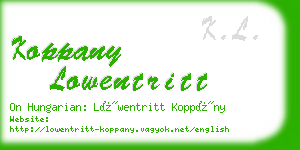 koppany lowentritt business card